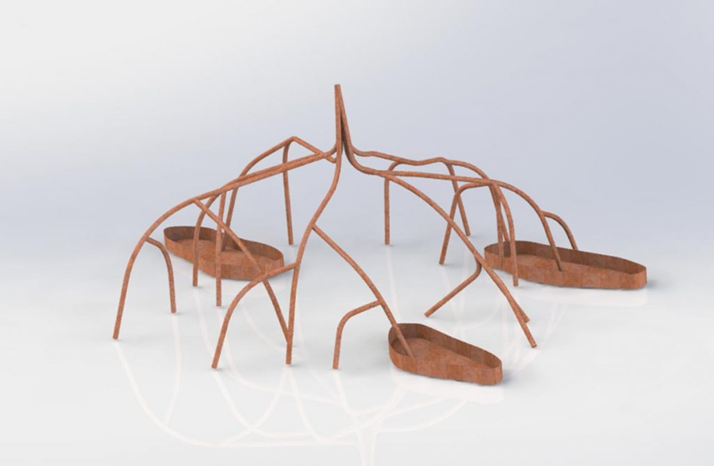 Concept sculpture of Hands Off Mangrove by Rob Olins for Grow2Know